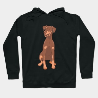 Natural Ear Red Doberman Hoodie